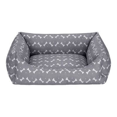 Pet Comfort Uniform Bone Gri-Beyaz Kedi ve Köpek Yatağı M 60x50cm - 1