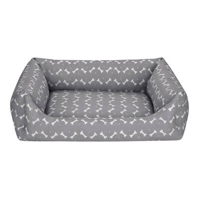 Pet Comfort Uniform Bone Gri-Beyaz Köpek Yatağı L 70x60cm - 1