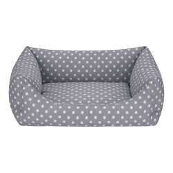 Pet Comfort Uniform Gri Puantiyeli Kedi ve Köpek Yatağı M 60x50cm - Pet Comfort