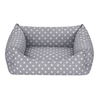 Pet Comfort Uniform Gri Puantiyeli Kedi ve Köpek Yatağı S 50x40cm - 1