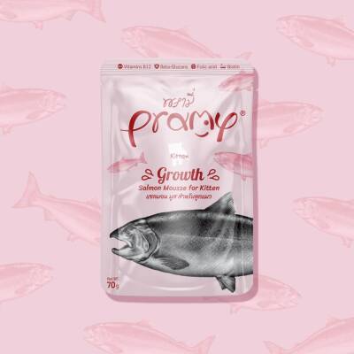 Pramy Growth Folik Asit İçerikli Yavru Gelişimi İçin Somon Balıklı Pure Kedi Konserve Maması 70 gr - 1