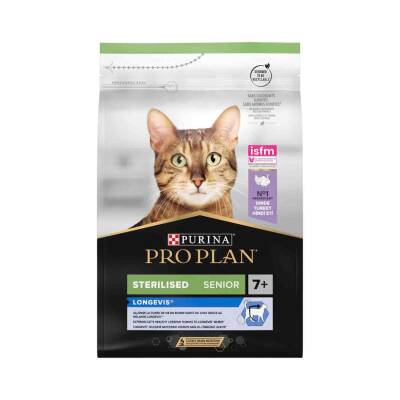 Pro Plan +7 Yaş İçin Hindili Kısırlaştırılmış Yaşlı Kedi Maması 3 kg - 1