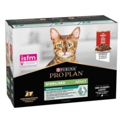 Pro Plan Pouch Sos İçinde Sığır Etli Kısırlaştırılmış Yetişkin Kedi Konservesi 85 Gr x 10 Adet - Pro Plan