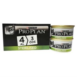 Pro plan Sterilised Somonlu Yetişkin Kedi Konservesi 85 gr (4 AL 3 ÖDE) - Pro Plan