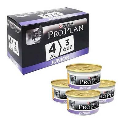 Pro Plan Tavuklu Junior Yavru Kedi Konserve Maması (4 AL 3 ÖDE) - 1
