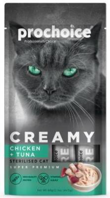 Prochoice Creamy Tavuklu ve Ton Balıklı Sıvı Krema Kedi Ödülü 4 X 15 gr - 1