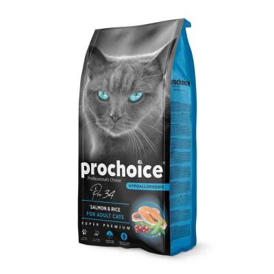 Prochoice Pro 34 Somonlu ve Pirinçli Yetişkin Kedi Maması 15 kg - 1