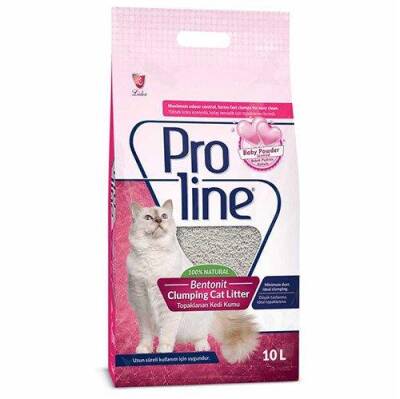 Proline Doğal Topaklanan Baby Powder Kokulu Kedi Kumu İnce Taneli 10 lt - 1