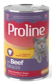 Proline Sos İçinde Parça Etli Dana Etli Yetişkin Kedi Maması 400 gr - 1