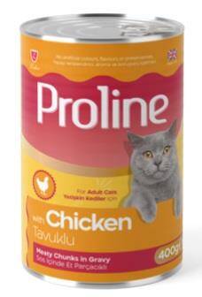 Proline Sos İçinde Parça Etli Tavuklu Yetişkin Kedi Konserve Maması 400 gr - 1