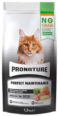 Pronature Hypo-Allergenic Tahılsız Somonlu Karidesli ve Enginarlı Yetişkin Kedi Maması 1,5 kg - 1
