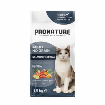 Pronature Hypo-Allergenic Tahılsız Somonlu Karidesli ve Enginarlı Yetişkin Kedi Maması 1,5 kg - 1