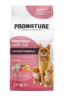 Pronature Mother&Baby Tavuk Etli Anne ve Yavru için Kuru Kedi Maması 1,5 kg - 1