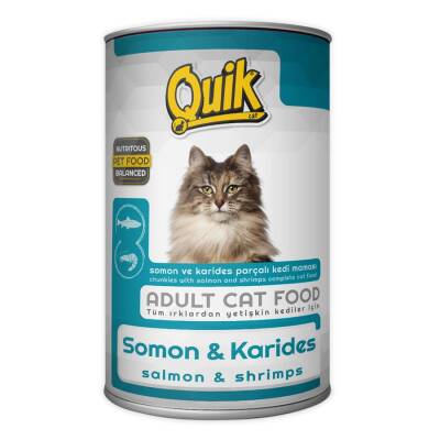 Quik Somon ve Karidesli Yetişkin Kedi Konserve Maması 415 gr - 2