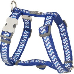 RedDingo Reflektörlü Ziggy Desenli Lacivert Köpek Göğüs Tasması 15 mm - RedDingo