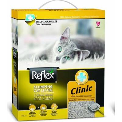 Reflex Clinic Özel Formüllü Tanecikler Topaklaşan Bentonit Kedi Kumu 10 lt - 1