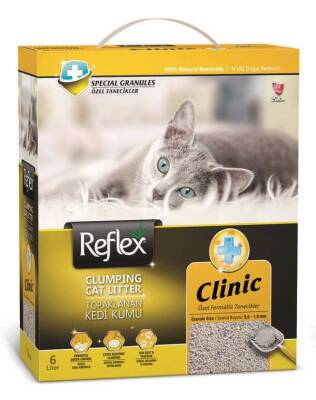 Reflex Clinic Özel Formüllü Tanecikler Topaklaşan Bentonit Kedi Kumu 6 lt - 1
