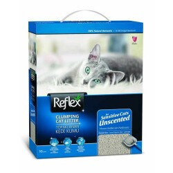 Reflex Hassas Kediler İçin Parfümsüz Topaklaşan Bentonit Kedi Kumu 10 lt - Reflex