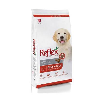 Reflex High Quality Biftekli ve Pirinçli Yavru Köpek Maması 15 kg + 1 kg - 1