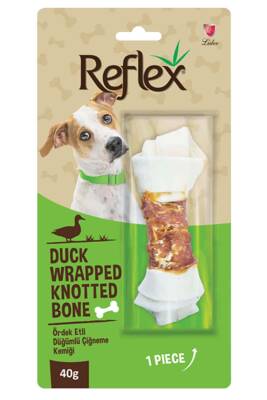 Reflex Ördek Eti Sargılı Düğümlü Köpek Çiğneme Kemiği 40 gr - 1