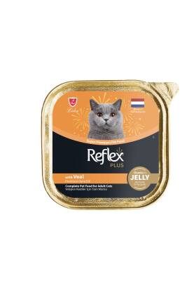Reflex Plus Alu Tray Dana Etli Jöle İçinde Et Parçacıklı Yetişkin Kedi Yaş Maması 85 gr - 1