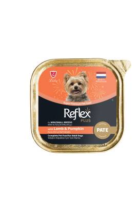 Reflex Plus Alu Tray Kuzu Etli ve Bal Kabaklı Pate Kıyılmış Küçük Irk Yetişkin Köpekler İçin Yaş Mama 85 gr - 1