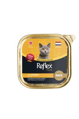 Reflex Plus Alu Tray Tavuklu Kıyılmış Pate Yavru Kedi Yaş Maması 85 gr - 1