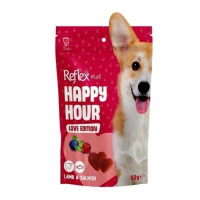 Reflex Plus Happy Hour Love Edition Kuzulu ve Somonlu Köpek Ödül Maması 60 Gr - 1