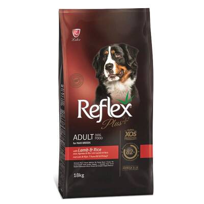 Reflex Plus Kuzu Etli ve Pirinçli Büyük Irk Yetişkin Köpek Maması 18 kg - 1