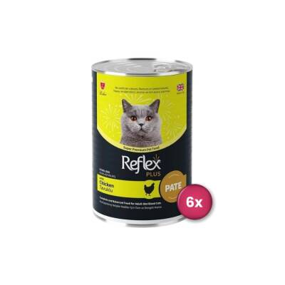 Reflex Plus Pate İçinde Et Parçacıklı Tavuklu Kısırlaştırılmış Kedi Konservesi 395 Gr X 6 Adet - 1