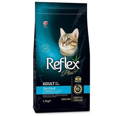 Reflex Plus Somonlu Kısırlaştırılmış Kedi Maması 1,5 kg + 500 gr Hediyeli - 1