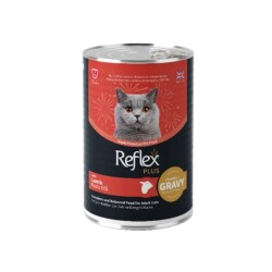 Reflex Plus Sos İçinde Et Parçacıklı Kuzulu Yetişkin Kedi Konservesi 400 Gr - Reflex Plus