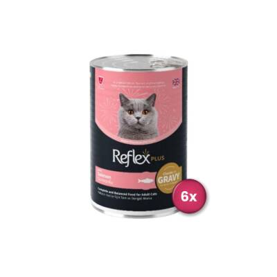 Reflex Plus Sos İçinde Et Parçacıklı Somonlu Yetişkin Kedi Konservesi 400 Gr X 6 Adet - 1
