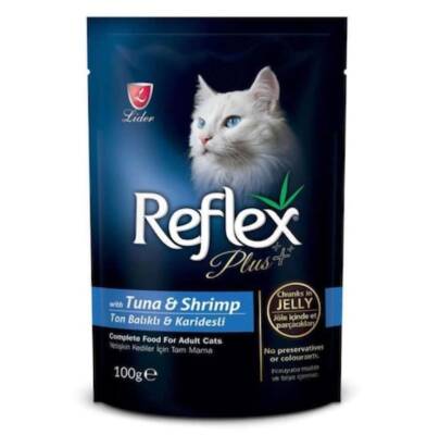 Reflex Plus Ton Balıklı ve Karidesli Pouch Yetişkin Kedi Yaş Maması 100 gr - 1