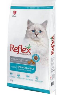 Reflex Sterilised Somonlu Pirinçli Kısırlaştırılmış Yetişkin Kedi Maması 15 kg - 1