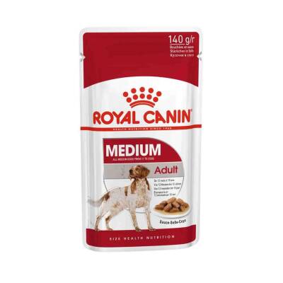 Royal Canin Medium Adult Orta Irk Yetişkin Köpekler İçin Parça Etli Yaş Mama 140 gr X 10 Adet - 1