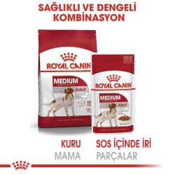 Royal Canin Medium Adult Orta Irk Yetişkin Köpekler İçin Parça Etli Yaş Mama 140 gr X 10 Adet - 5