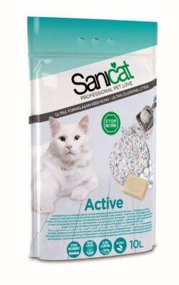 Sanicat Active Oksijen İçerikli Marsilya Sabun Kokulu Kalın Taneli Kedi Kumu 10 lt - 1