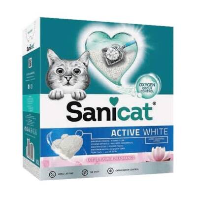 Sanicat Active White Lotus Çiçeği Kokulu Topaklanan Bentonit Kedi Kumu 6 lt - 1