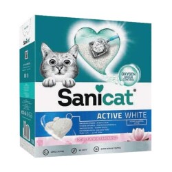 Sanicat Active White Lotus Çiçeği Kokulu Topaklanan Bentonit Kedi Kumu 6 lt - Sanicat