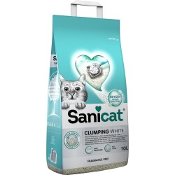 Sanicat Koku Kontrollü Topaklaşan Beyaz Tanecikli Kedi Kumu 10 lt - 1