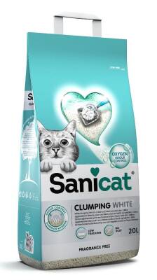 Sanicat Koku Kontrollü Topaklaşan Beyaz Tanecikli Kedi Kumu 20 lt - 1