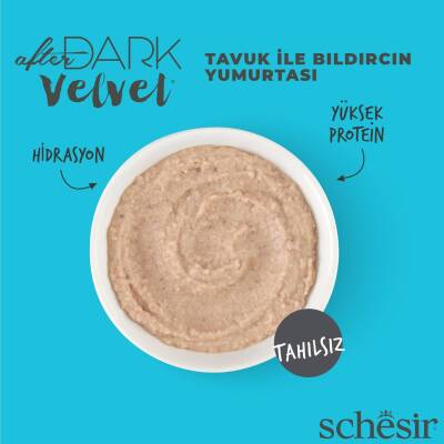 Schesir After Dark Mousse Tavuk Etli ve Bıldırcın Yumurtalı Tahılsız Yetişkin Kedi Konservesi 80 gr - 2