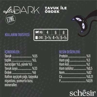 Schesir After Dark Pate Tavuk Etli ve Sığır Etli Tahılsız Yetişkin Kedi Konservesi 80 gr - 3