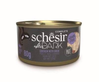 Schesir After Dark Sos İçinde Tavuk Etli ve Ördek Etli Tahılsız Yetişkin Kedi Konservesi 80 gr - 1