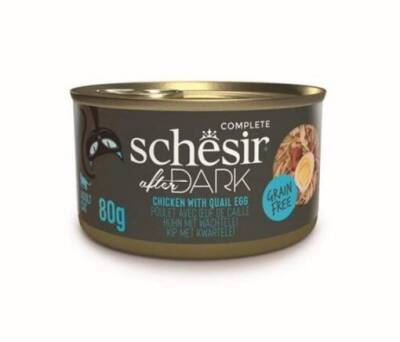 Schesir After Dark Sos İçinde Tavuklu ve Bıldırcın Yumurtalı Tahılsız Yetişkin Kedi Konservesi 80 gr - 1
