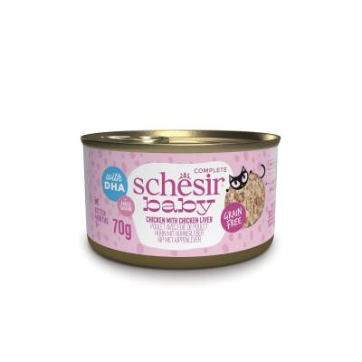 Schesir Baby Tavuk ile Tavuk Karaciğeri Et Suyunda Konserve 70 gr - 1