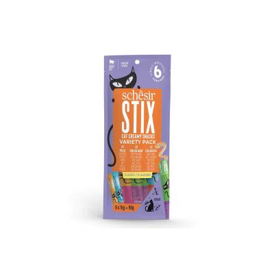 Schesir Cat Stix Tavuk Somon ve Ördekli Karışık Krema Kedi Ödülü 6 X 15 gr - 1