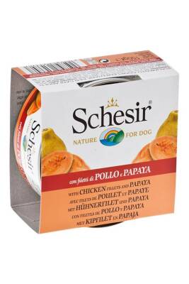 Schesir Fruit Tavuk ve Papaya Yetişkin Köpek Konservesi 150 gr - 1