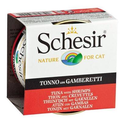 Schesir Jel İçinde Ton Balıklı & Karidesli Konserve Kedi Maması 85 gr - 1